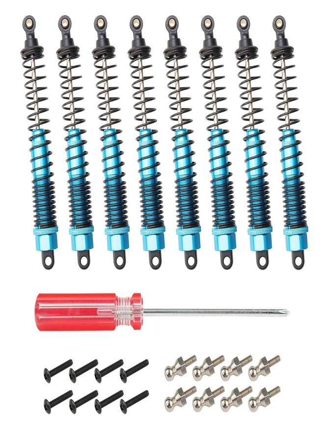 Rchobbytop 8 pcs Aluminum Shocks Absorber 128mm RC Shock Damper Assembled Replacement Part 188004 (108004) for HSP 94111 94188 94108 Redcat Volcano Epx/epx PRO Volcano S30 RC 1/10 Monster Truck, Blue - Image 1